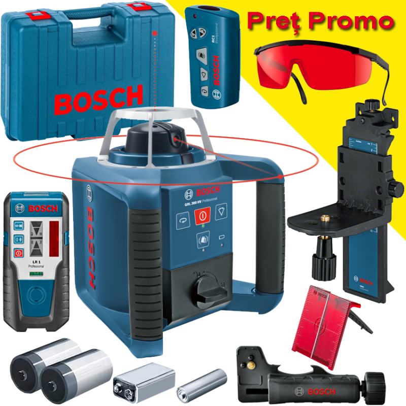BOSCH GRL 300 HV SET Nivela laser rotativa (300 m)