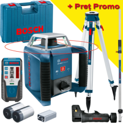 BOSCH GRL 400 H Nivela laser rotativa (400 m) + BT 170 Trepied + GR 240 Rigla