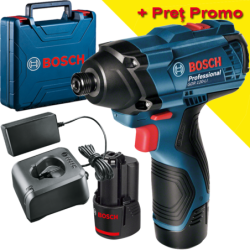 BOSCH GDR 120-LI Surubelnita cu impact cu 2 acumulatori Li-Ion, 2Ah, 100Nm + Valiza