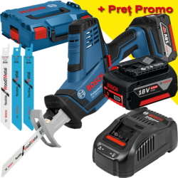 BOSCH GSA 18V-LI C Ferastrau sabie Li-Ion, cu 2 acumulatori Li-Ion, 5Ah + L-BOXX