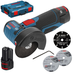 BOSCH GWS 12V-76 Polizor unghiular brushless, cu 2 acumulatori Li-Ion, 3Ah + L-BOXX