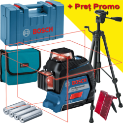 BOSCH GLL 3-80 + BT 150 Nivela laser cu linii (30 m) + Valiza + Stativ