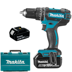 MAKITA DHP482RFE Masina de gaurit cu percutie cu 2 acumulatori Li-Ion, 18V, 3Ah, 62Nm