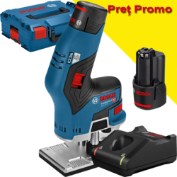 BOSCH GKF 12V-8 Masina de frezat muchii cu 2 acumulatori Li-Ion, 3Ah + L-BOXX