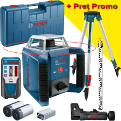 BOSCH GRL 400 H Nivela laser rotativa (400 m) + BT 152 Trepied + GR 2400 Rigla + Valiza