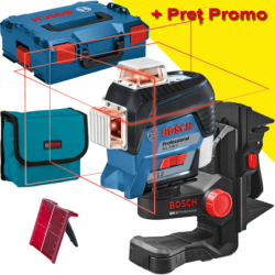 BOSCH GLL 3-80 C + BM 1 (SOLO) Nivela laser cu linii (30 m) + Suport + L-BOXX