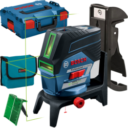 BOSCH GCL 2-50 CG + RM 2 + BM 3 (SOLO) Nivela laser verde cu linii (20 m) cu Bluetooth + Suport professional + Clema pentru tava
