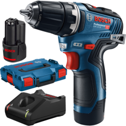 BOSCH GSR 12V-35 Masina de gaurit si insurubat brushless cu 2 acumulatori Li-Ion, 3Ah, 35Nm + L-BOXX