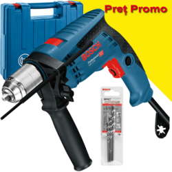 BOSCH GSB 13 RE Masina de gaurit cu percutie 600 W + Set 3 burghie + Valiza