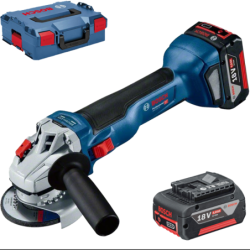BOSCH GWS 18V-10 Polizor unghiular brushless cu 2 acumulatori Li-Ion, 5Ah, diametru disc 125 mm + L-BOXX