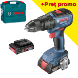 BOSCH GSB 18V-50 Masina de gaurit cu percutie brushless cu 2 acumulatori Li-Ion, 2Ah, 50Nm, cu incarcator de 2Ah GAL18V-20 in Va