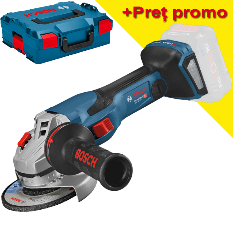 BOSCH GWS 18V-15 C (SOLO) Polizor unghiular brushless BITURBO, Li-Ion, diametru disc 125 mm + L-BOXX, fara acumulator in set