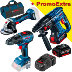 BOSCH GBH 180-LI Ciocan rotopercutor brushless, cu 2 acumulatori Li-Ion 5Ah, 2J + GSR 18V-50 Masina de gaurit Li-Ion, 50Nm + GWS