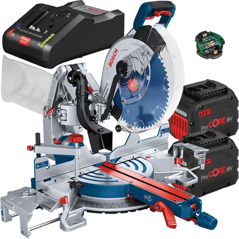 BOSCH GCM 18V-305 GDC Ferastrau circular stationar brushless BITURBO cu 2 acumulatori Li-Ion, 12Ah + Incarcator rapid de 16Ah BOSCH GCM 18V-305 GDC Ferastrau circular stationar brushless BITURBO cu 2 acumulatori Li-Ion, 12Ah + Incarcator rapid de 16Ah