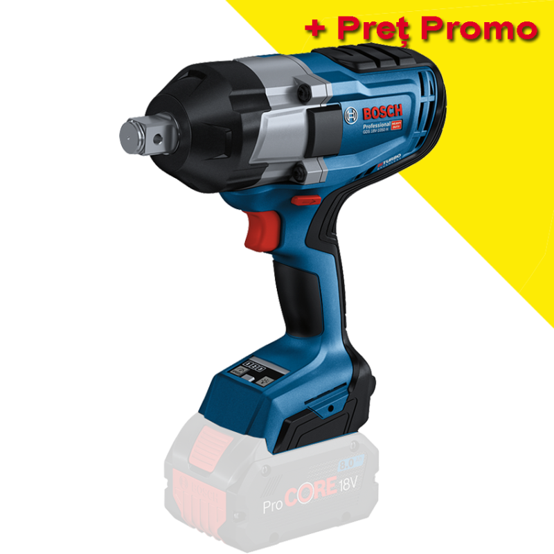 BOSCH GDS 18V-1050 H (SOLO) Surubelnita cu impact Li-Ion, 1050Nm, prindere 3/4", fara acumulator in set BOSCH GDS 18V-1050 H (SOLO) Surubelnita cu impact Li-Ion, 1050Nm, prindere 3/4", fara acumulator in set
