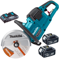 MAKITA DCE090T2X1 Debitator de metale brushless cu 2 acumulatori Li-Ion, 2x18V, 5Ah