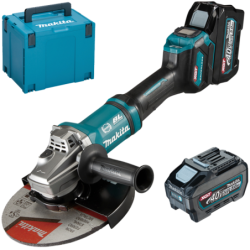 MAKITA GA038GT201 Polizor unghiular brushless, diametru disc 230 mm, cu 2 acumulatori Li-Ion, 40V XGT, 5Ah + Makpac
