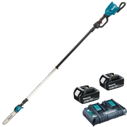 MAKITA DUA301PG2 Ferastrau cu lant brushless cu emondor 3.8 m, Li-Ion, 2x18V, 6Ah, lama 30 cm, pas 3/8" + Incarcator