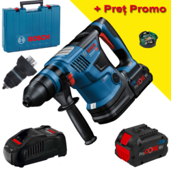 BOSCH GBH 18V-34 CF Ciocan rotopercutor SDS-PLUS brushless BITURBO, cu 2 acumulatori Li-Ion, 8Ah, 5.8J + Valiza