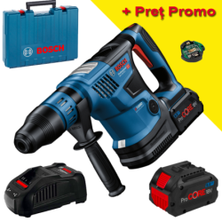 BOSCH GBH 18V-36 C Ciocan rotopercutor SDS-MAX brushless BITURBO, cu 2 acumulatori Li-Ion, 8Ah, 7J + Valiza