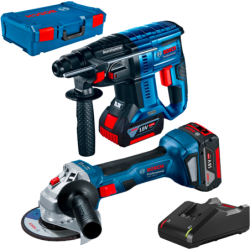 BOSCH Kit 2 scule 18V GBH 180-LI Ciocan rotopercutor brushless Li-Ion, 2J + GWS 180-LI Polizor unghiular brushless, Li-Ion, diam