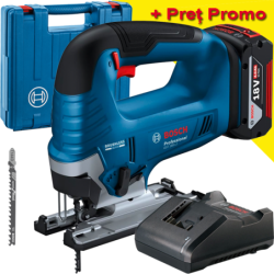 BOSCH GST 185-LI Ferastrau vertical brushless, cu 1 acumulator Li-Ion, 4Ah CoolPack + Incarcator 2Ah