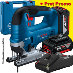 BOSCH GST 185-LI Ferastrau vertical brushless, cu 2 acumulatori Li-Ion, 4Ah CoolPack + Incarcator 4Ah