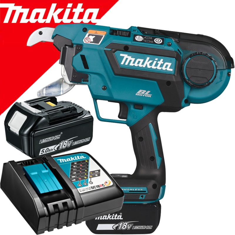 MAKITA DTR181RTE Masina de legat fier beton brushless, Li-Ion, 18V LXT, cu 2 acumulatori 5Ah + Incarcator + Makpac