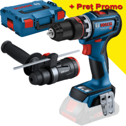 BOSCH GSR 18V-90 FC + GFA 18-M + GFA 18-H (SOLO) Masina de gaurit si insurubat brushless, Li-Ion, 64Nm + 2 atasamente + L-BOXX,