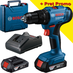 BOSCH GSB 183-LI Masina de gaurit cu percutie 18V, 56Nm cu 2 acumulatori de 2Ah + Incarcator + Valiza