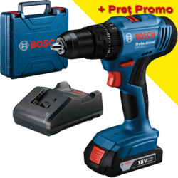 BOSCH GSB 183-LI Masina de gaurit cu percutie 18V, 56Nm cu 1 acumulator de 2Ah + Incarcator + Valiza