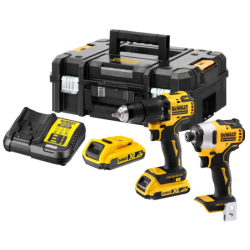 DEWALT Kit 2 scule 18V Masina de gaurit si insurubat cu percutie (DCD709) Li-Ion, 18V, 65 Nm + Masina de insurubat cu impact (DC