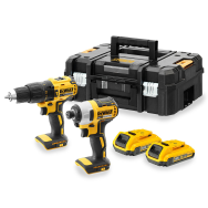 DEWALT Kit 2 scule 18V Masina de gaurit si insurubat cu percutie (DCD778) Li-Ion, 18V, 65 Nm + Masina de insurubat cu impact (DC