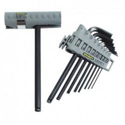 Stanley 0-89-904 Set 9 imbusuri cu maner, combinate, cap sferic si drepte 1.5-10 mm