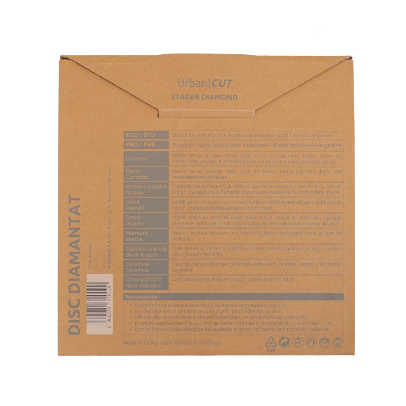 Stager URBAN CUT Disc diamantat 350x3.2x10x25.4-P pentru beton/asfalt