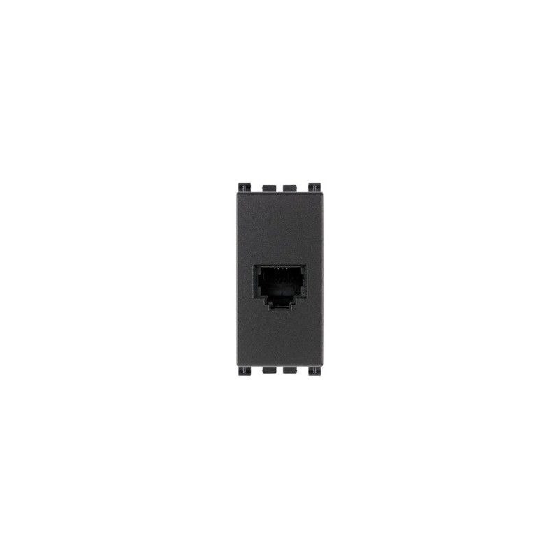 Vimar Priza modulara telefon, dubla distributie, 2xRJ11, negru