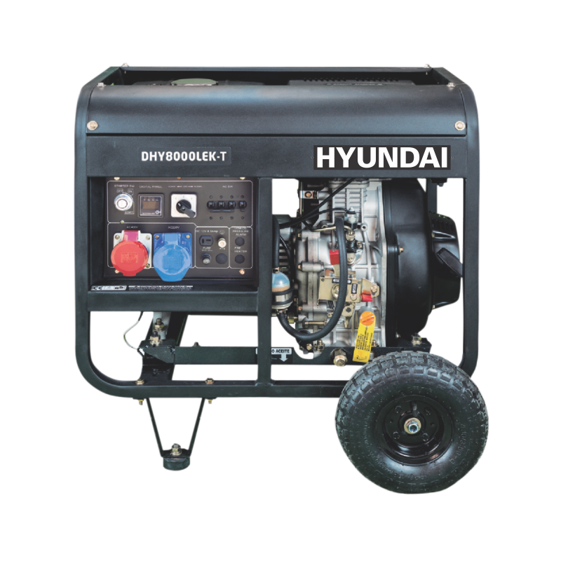 Generator de curent trifazat cu motor diesel Hyundai DHY8500LEK-T