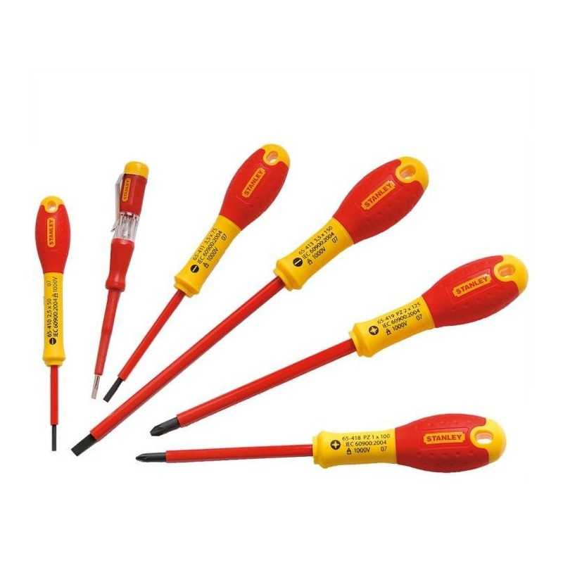 Stanley 0-65-443 Set 5 surubelnite drepte FATMAX izolate + tester de tensiune