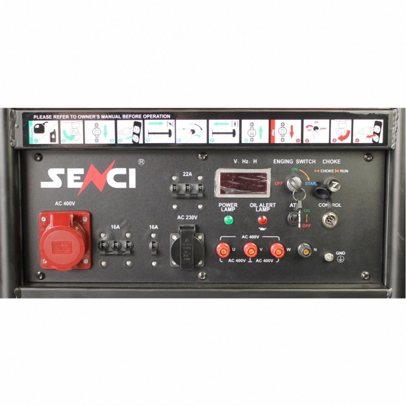 Generator de curent SENCI SC15000TE EVO putere maxima 13 kW/400V 4 kW/230 V pornire electrica