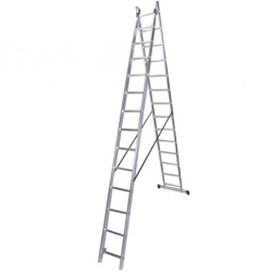 Scara dubla aluminiu BISONTE STR214 2 x 14 trepte inaltime maxima 6,8 m