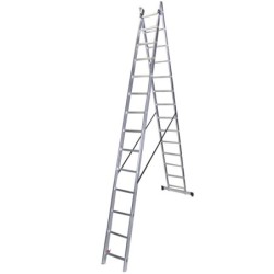 Scara dubla aluminiu BISONTE STR217 2 x 17 trepte inaltime maxima 8.9 m