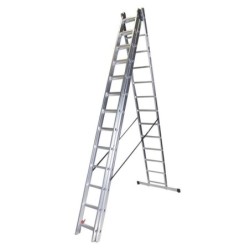 Scara tripla aluminiu BISONTE STR313 3 x 13 trepte inaltime maxima 9.25 m