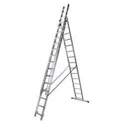 Scara tipla aluminiu BISONTE STR315 3 x 15 trepte inaltime maxima 10,9 m