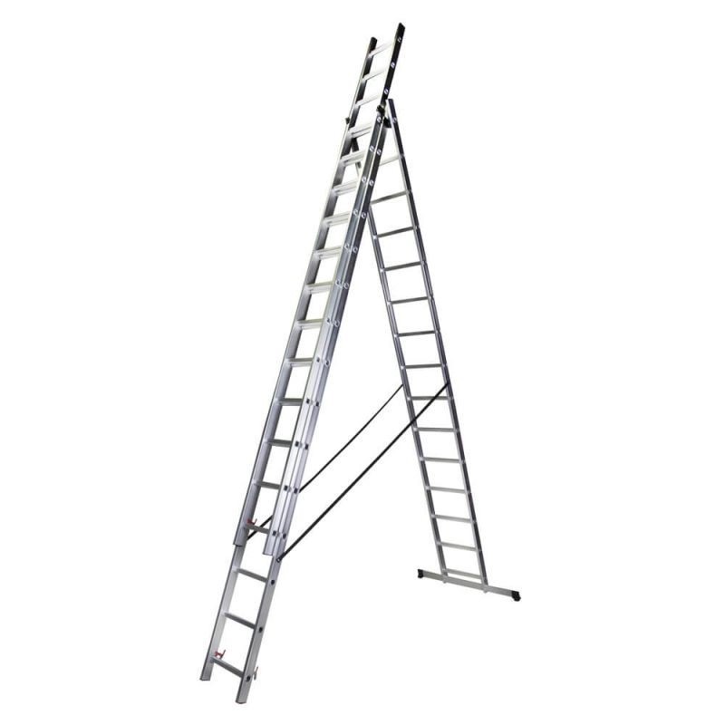 Scara tipla aluminiu BISONTE STR315 3 x 15 trepte inaltime maxima 10,9 m