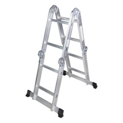 Scara multifunctionala din aluminiu BISONTE STR402 4 segmente x 2 trepte, inaltime maxima 2.5 m