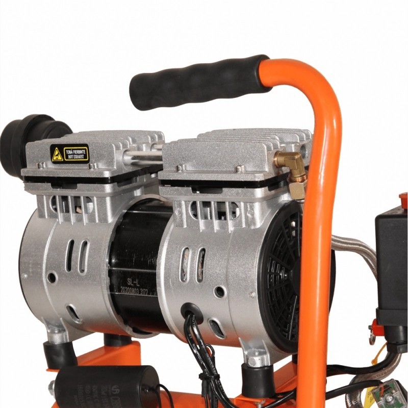 Compresor de aer cu piston BISONTE SC008-009 fara ulei 230V 0,8 cp debit aer 94 l/min presiune 8 bar