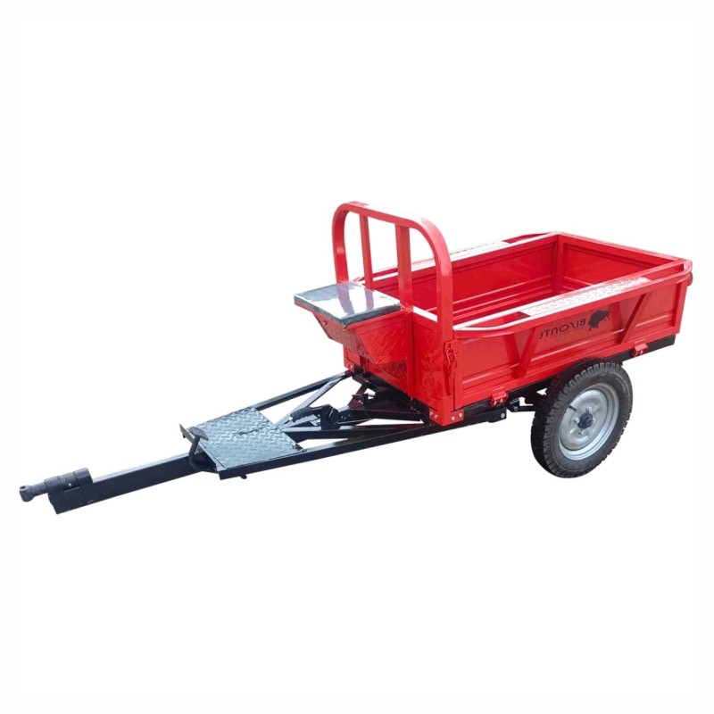 Remorca motocultor BISONTE Agro Garden BTA-500R1, capacitate 500 kg, dimensiuni 1250 x 800 x 280 mm