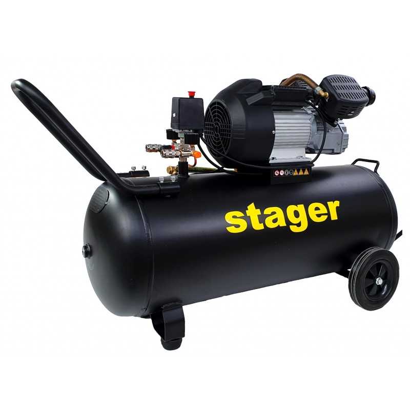 Stager HM3100V-10 compresor aer, 100L, 10bar, 356L/min, monofazat, angrenare directa