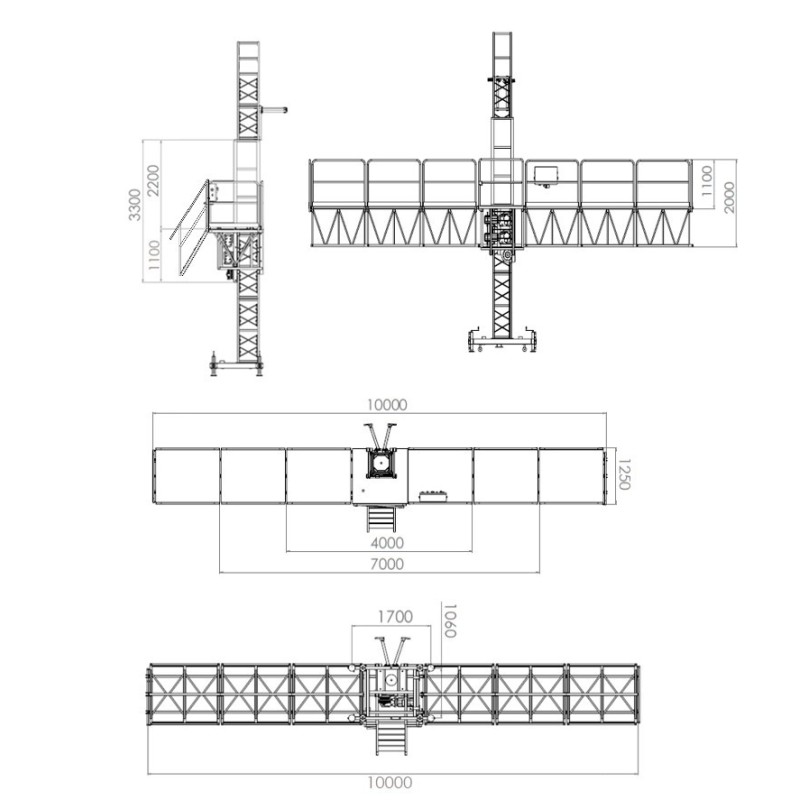 Platforma autoridicatoare DORUKUP-LIFT DL 1300 MONOCOLOANA H maxim 150m L maxim 10 m 400V