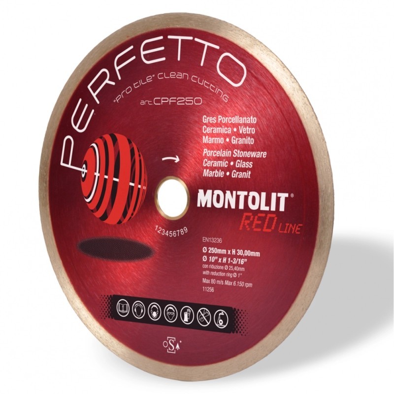 RS Disc Montolit CPF250 PERFETTO Ø 250 mm /25.4 gresie portelenata/ceramica/sticla/marmura/granit